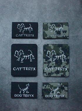 激光切割骷髅夜光反光猫咪CAT骷髅狗DOG趣味士气章魔术贴冲锋衣贴