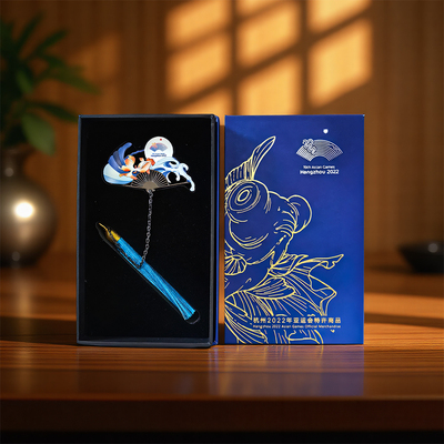 【任选3件包邮】杭州文创纪念品折扇金鱼书签精致镂空金属书签