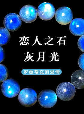 水晶灰月光闪光石蓝光彩光拉长石