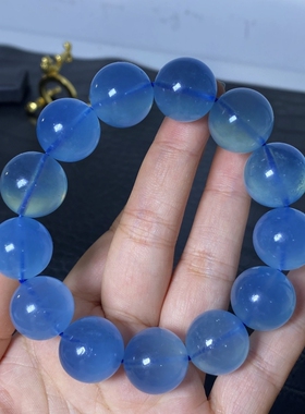 天然海蓝宝单圈男女通用情侣饰品