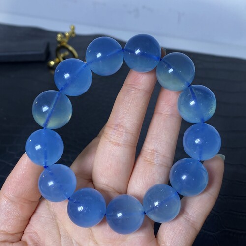 天然海蓝宝单圈男女通用情侣饰品