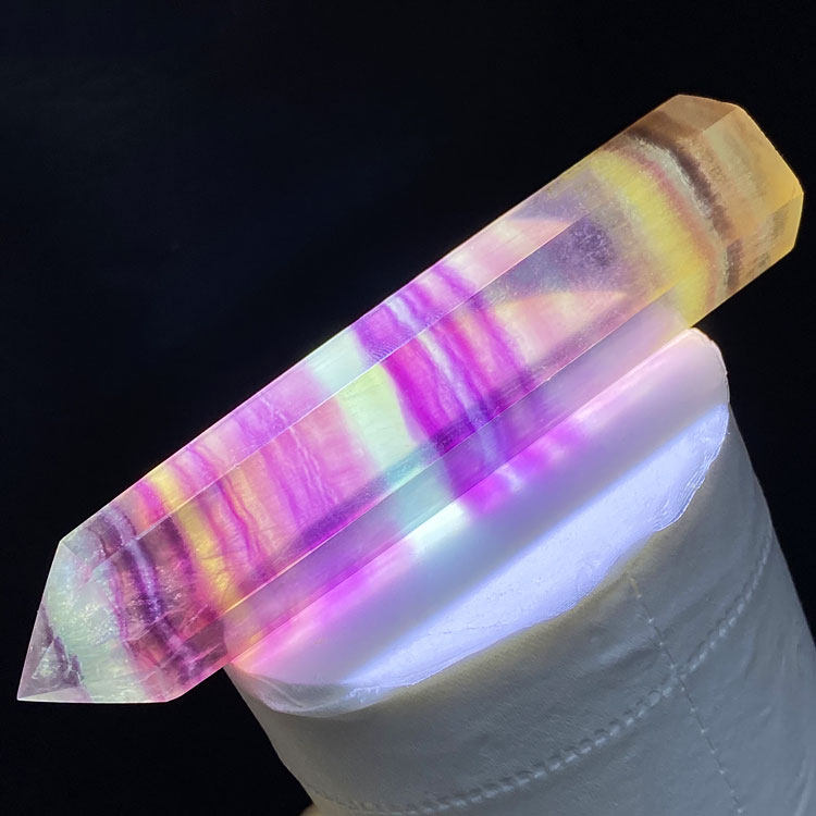 天然七彩萤石柱子彩色千层原石打磨单尖六棱柱家居桌面饰品摆件,饰品/流行首饰/时尚饰品新,摆件,淘宝优惠券,粉丝福利购,淘宝优惠卷