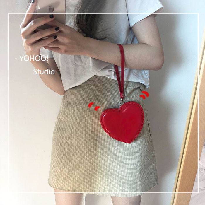 YOHOO! /chic韩系~ins少女心满满可爱爱心零钱包PU卡包硬币包女小
