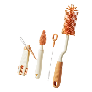 奶瓶刷婴儿洗奶瓶刷子瓶口刷清洗套装宝宝吸管刷奶嘴硅胶刷清洁刷