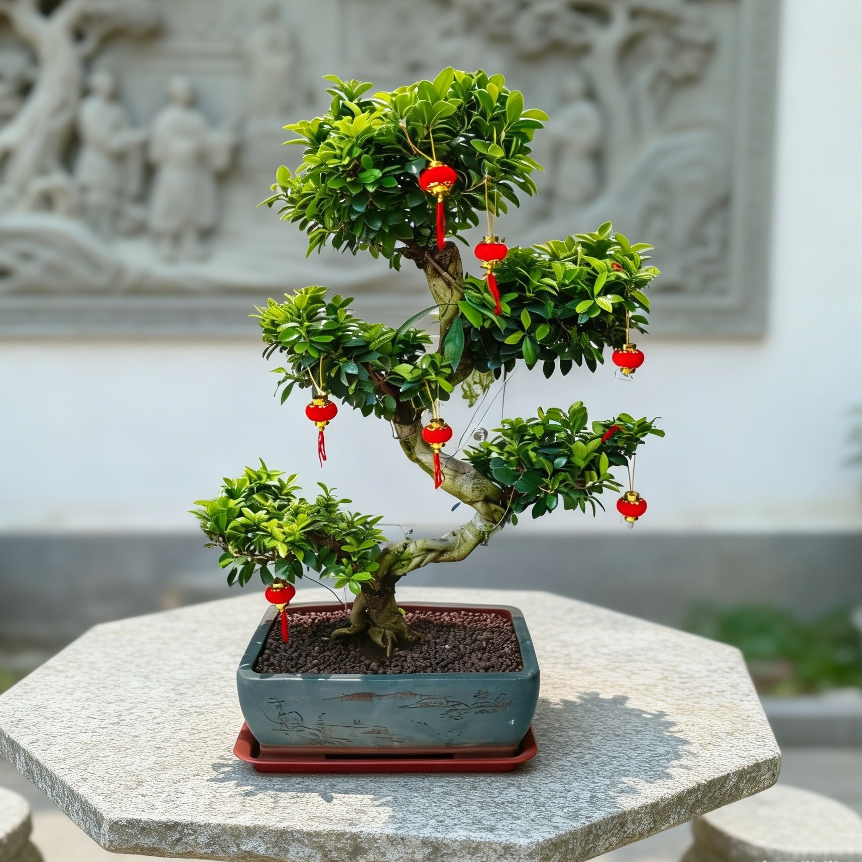 S造型榕树老桩盆景苗客厅庭院好养易活小叶榕树盆栽绿植净化空气