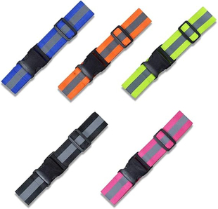 新款5色骑行反光骑行扎带束裤自行车束管带夜骑夜跑针织反光手带