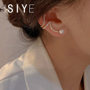 韩国气质简约线条设计感小众耳钉耳骨夹一体式 涂鸦 耳环 SIYUE