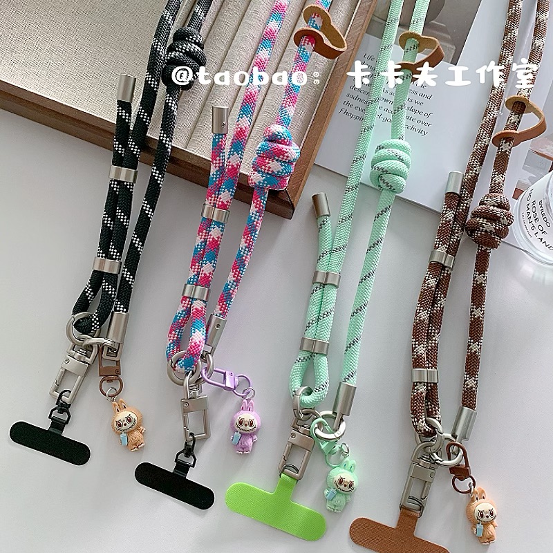 高品质钛原色加粗手机挂绳可调节斜挎绳金属夹片ccd相机背带男女