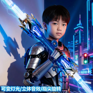 炫酷声光伸缩双刃剑儿童仿真武器玩具激光剑男孩礼物USB充电