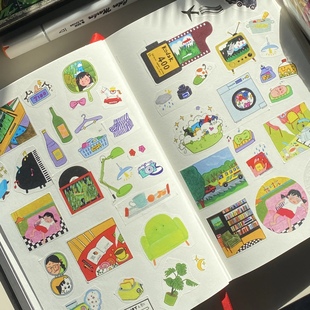 【分装】黑山慢时光日常生活人物手帐胶带切膜台湾和纸手帐素材