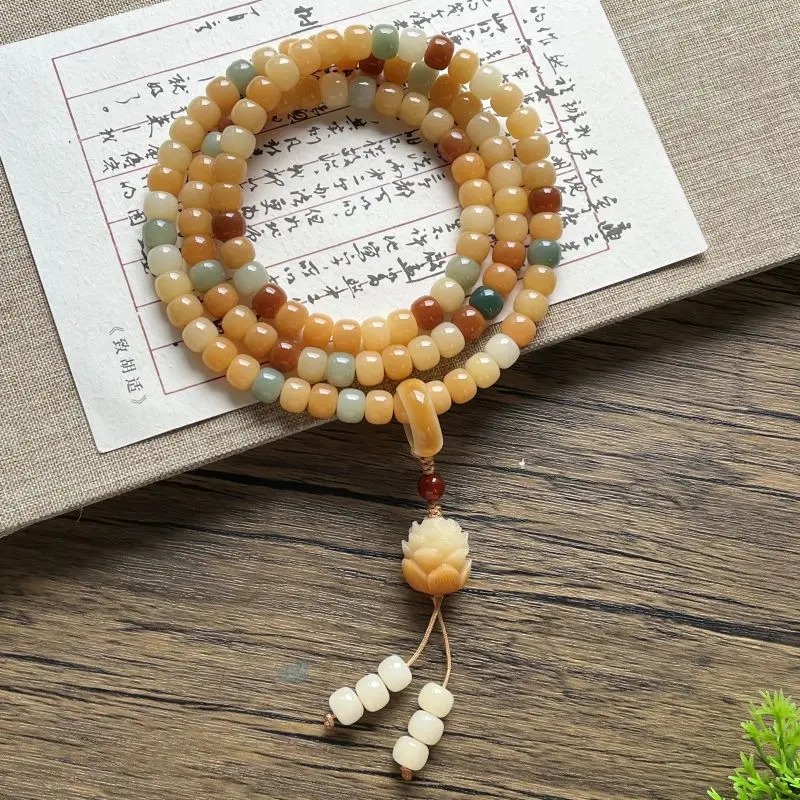 天然多宝菩提手串108颗可挂脖手持佛珠多圈男女盘玩手链文玩