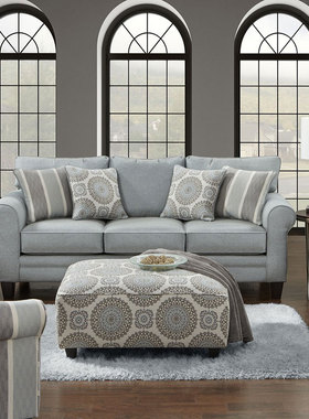 爆美式布艺沙发小美户型客厅地中海风格三人位田园布艺SK080