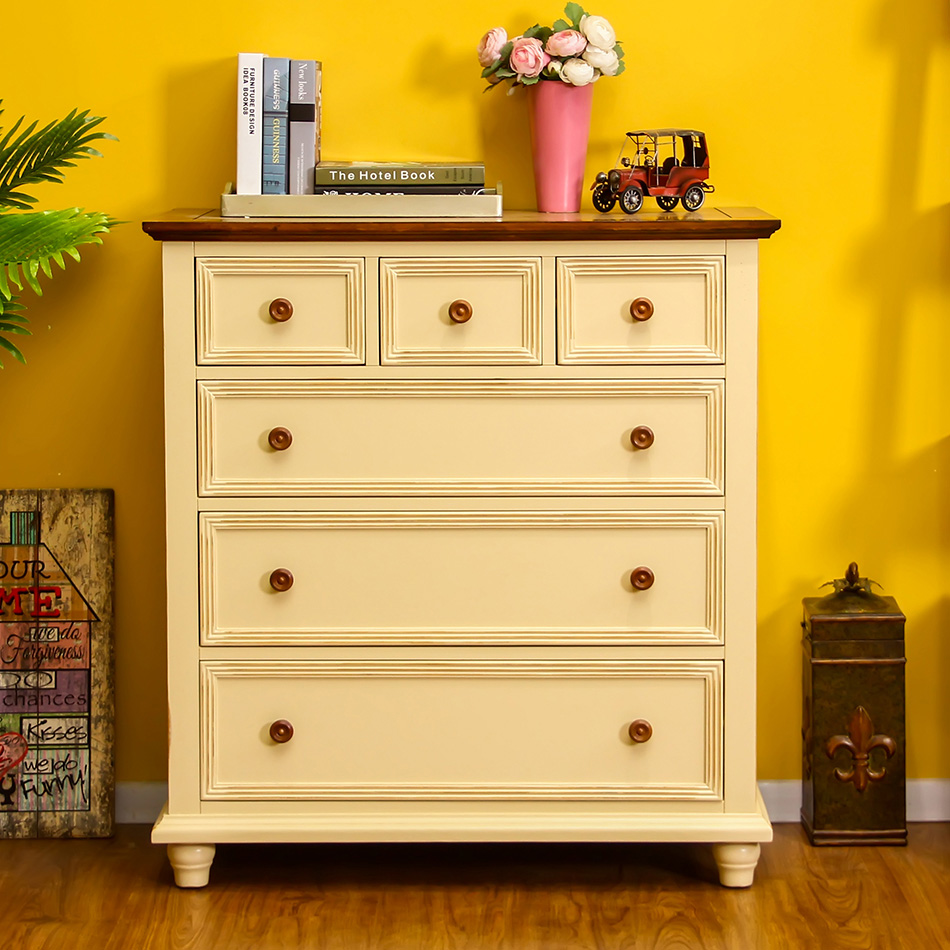 美式乡村全实木水性漆斗柜