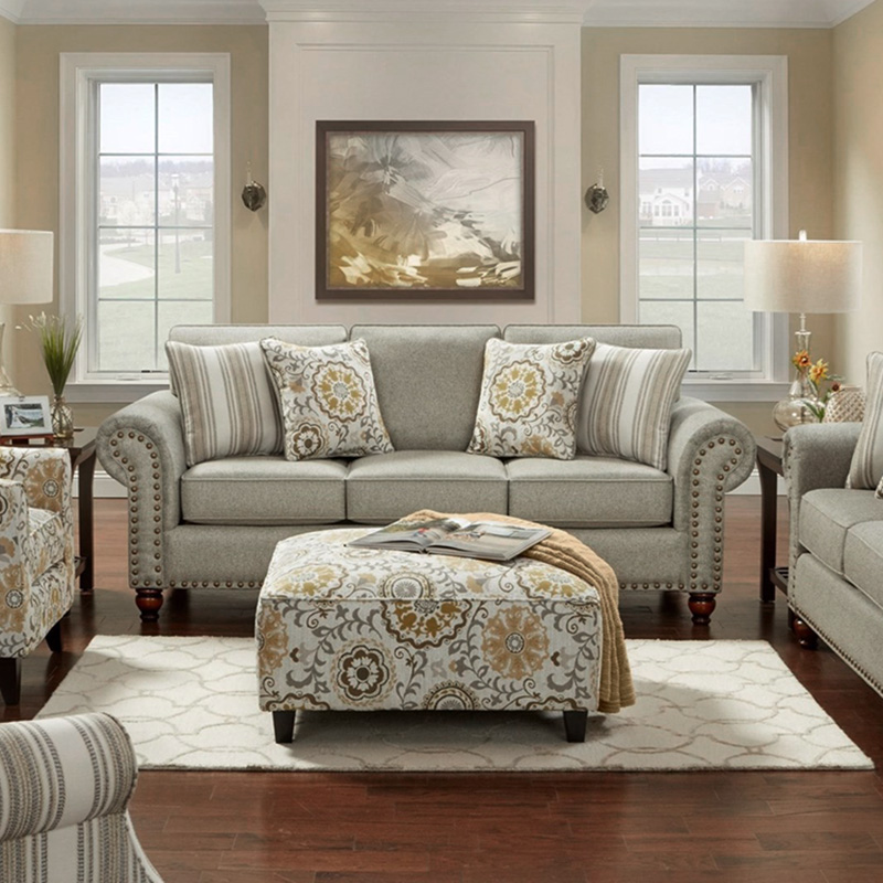 艾米尼奥美式布艺铆钉智能免洗