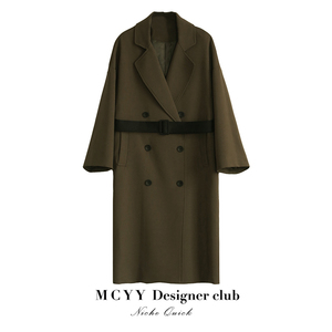 【MCYY】2018秋装新款腰带超长风衣外套过膝中长款宽松春秋季女装
