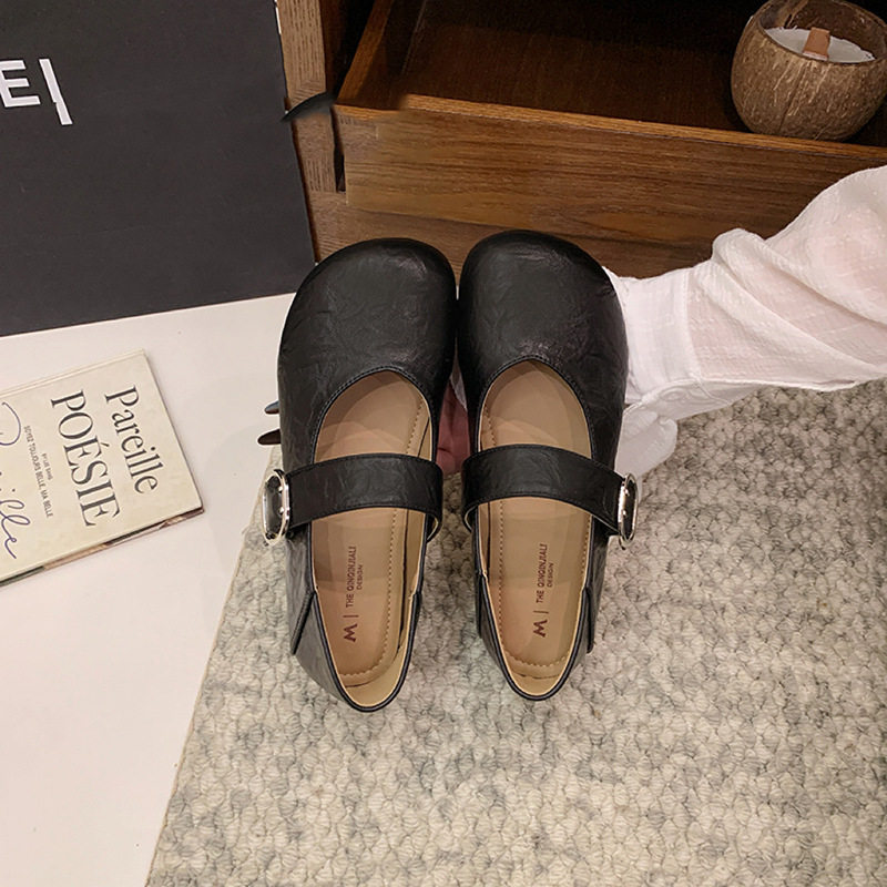 复古方头单鞋2026春季新款平底浅口低跟法式一字扣带单鞋豆豆鞋女,女鞋,时尚休闲鞋,淘宝优惠券,粉丝福利购,淘宝优惠卷