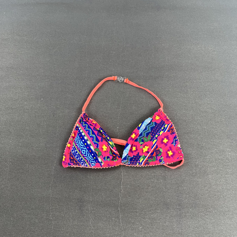 原 夏威夷单 复古度假风泳装少女三角比基尼分体泳衣