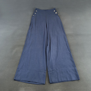 通勤薄款 风拖地长裤 仿天丝牛仔裤 休闲西裤 高腰宽松阔腿裤 外贸女装