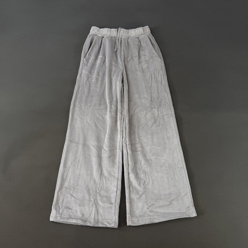 韩国单 条绒感灯芯绒松紧高腰宽松直筒裤阔腿裤加绒休闲裤长裤女,女装/女士精品,休闲裤,淘宝优惠券,粉丝福利购,淘宝优惠卷