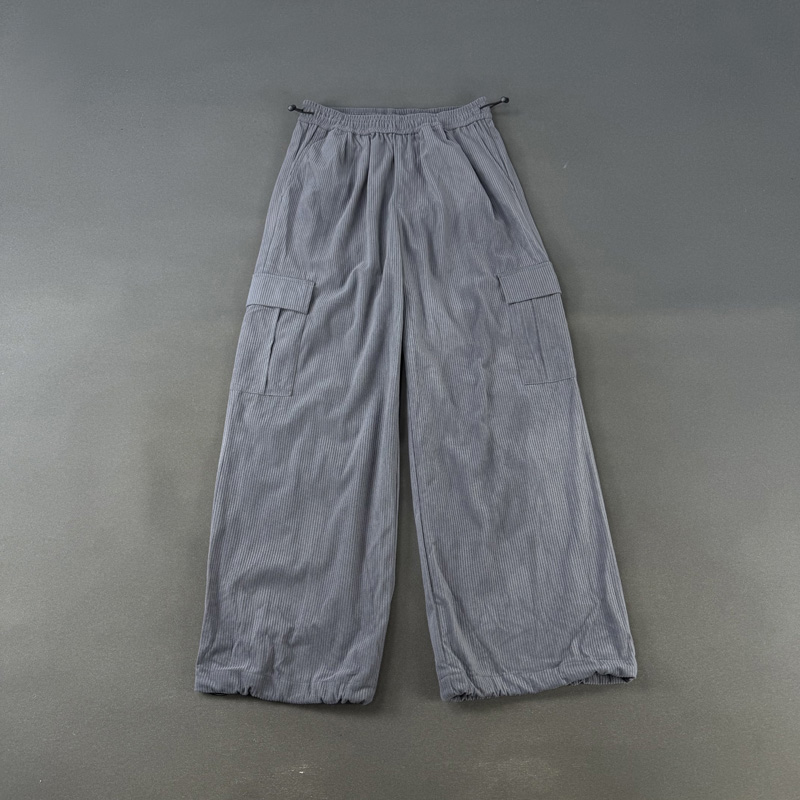 灯芯绒宽松阔腿休闲裤工装裤长裤