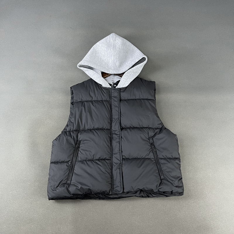 连帽棉马甲宽松无袖棉衣马夹外套