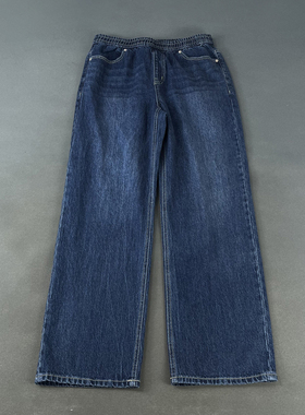 原 韩国单 59800韩元 基础款水洗纯棉牛仔裤宽松直筒裤阔腿长裤男