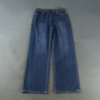 纯棉牛仔裤宽松直筒裤阔腿长裤男