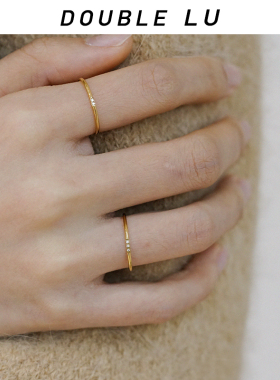 迷你锆石细戒指带钻极细叠戴光面