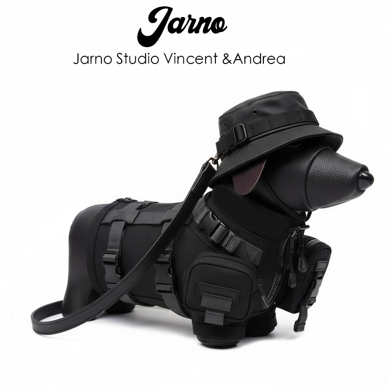 个性创意机能战术小狗腊肠狗斜挎包独特设计感小众动物造型包包