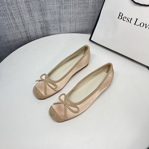 芭蕾鞋女晚晚风气质蝴蝶结豆豆鞋