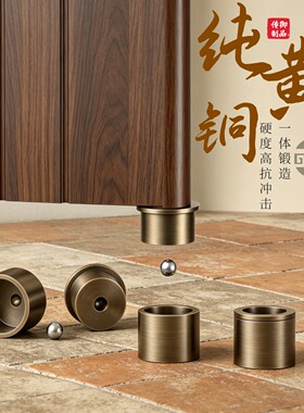 传御铜门地轴套门斗纯黄铜材质