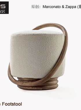 初森家具Smile Footstool 微笑脚凳白蜡木软包家用简约现代风矮凳