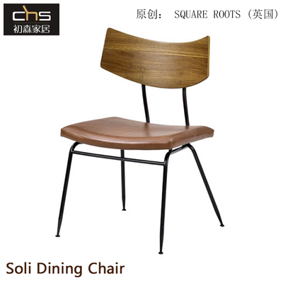 BEMARS/初森北欧风皮艺布艺餐椅