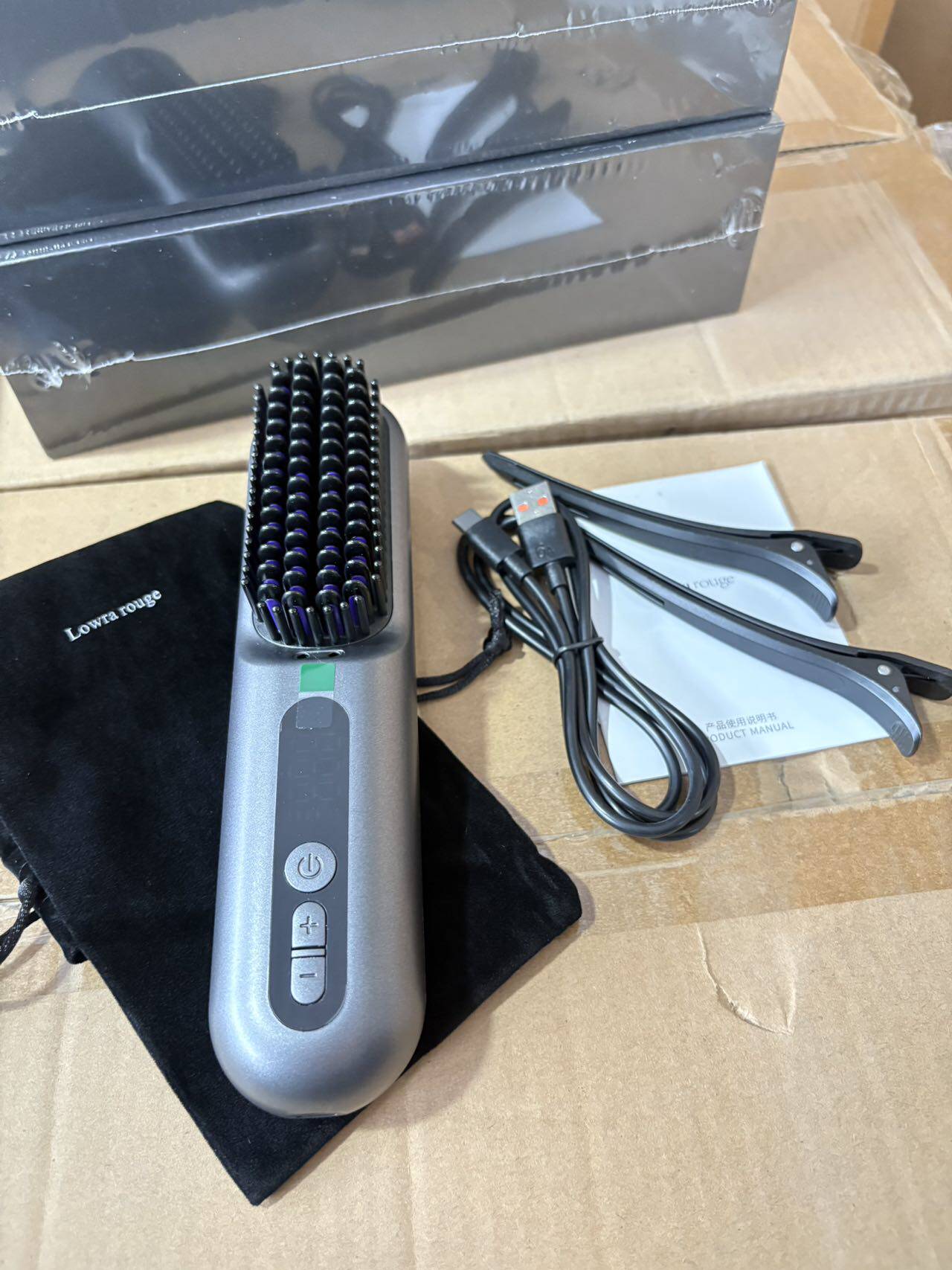 无线直发梳负离子不伤发电梳子直板夹便携防静电