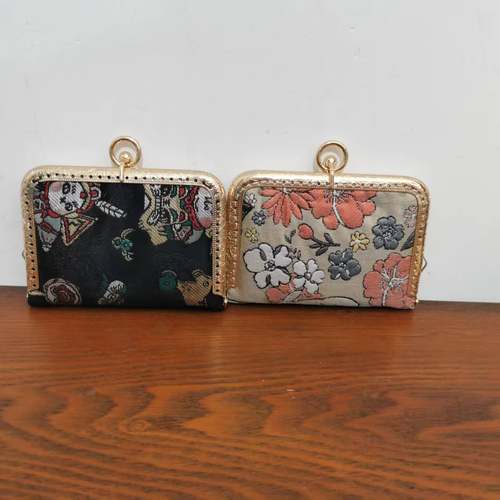 12CM风琴卡包2布料口金包DIY材料包自制宋锦包包解闷满39元包邮发