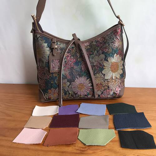 头层牛皮拉链龙须包双宋锦唐锦钥钥手工包diy自制新中式手工材料