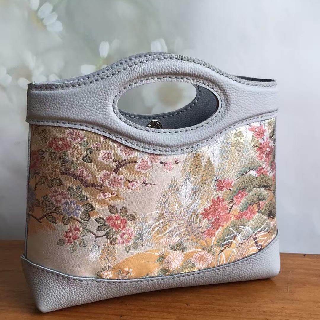 头层荔枝纹NANO包钥钥手工材料包自制diy宋锦材料包