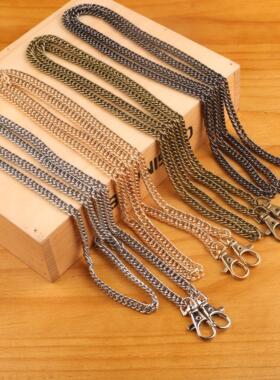 布艺DIY包包金属包链 7mm双铁圈包链  40cm 120cm长扁铁链包带