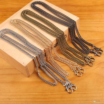 布艺DIY包包金属包链 7mm双铁圈包链  40cm 120cm长扁铁链包带