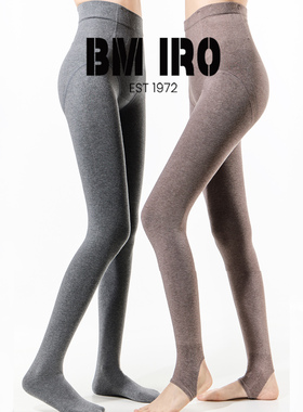 日本BM iro鱼骨塑形灰色连裤袜女加厚冬外穿踩脚超厚咖色打底裤袜
