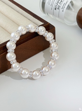 丽贝丽影新款珍珠锆石手链气质优雅简约高级感手串手链女配饰