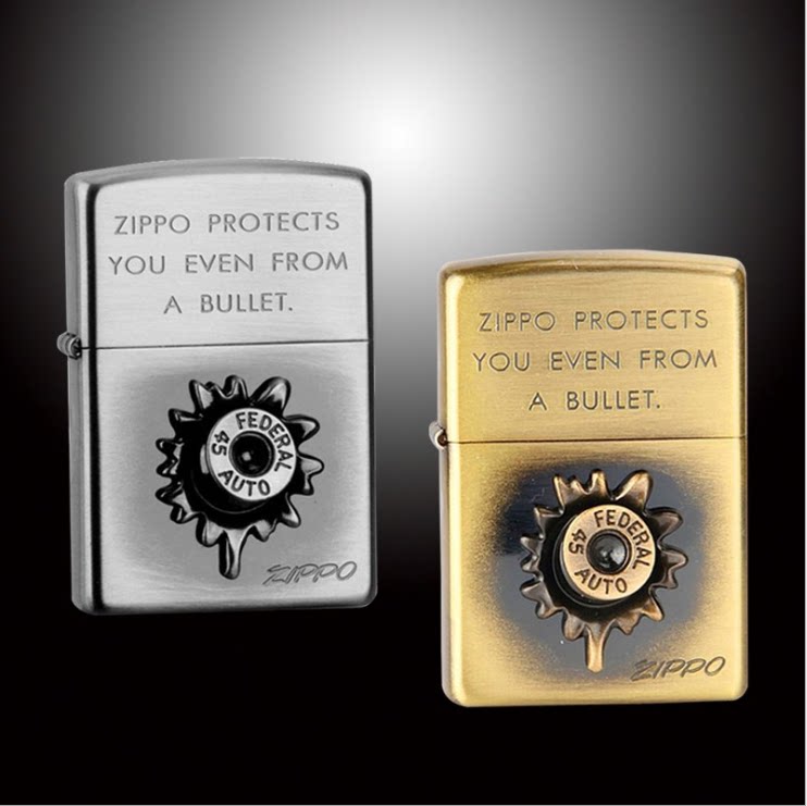 夜色zippo正品Zippo 日版经典款 嵌入子弹 护身符男士礼物