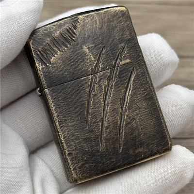 爪痕男士礼品盔甲手雕zippo纯铜