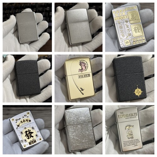 夜色神兽店适用于zippo外壳煤油打火机黑冰ZP蓝纯铜盔甲磨砂唐草