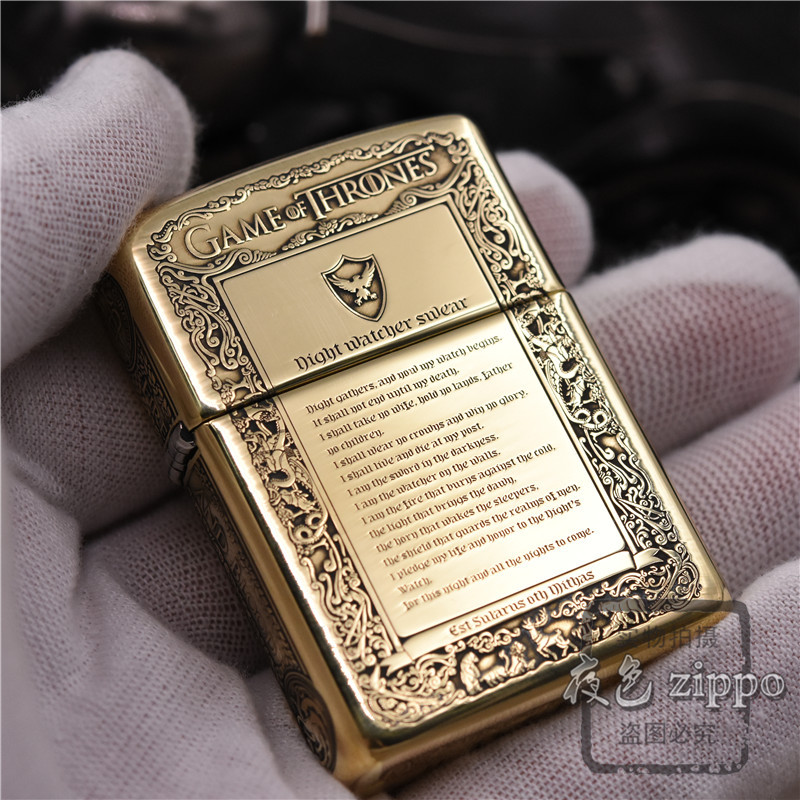 夜色zippo正品煤油打火机盔甲五面雕刻冰与火之歌权力的游戏男士