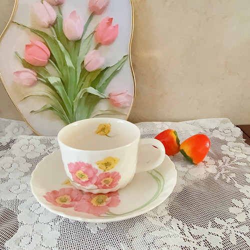 咖啡爱好者 丸井MARUI 骨瓷花毛茛花朵 咖啡杯碟 红茶杯 绝美