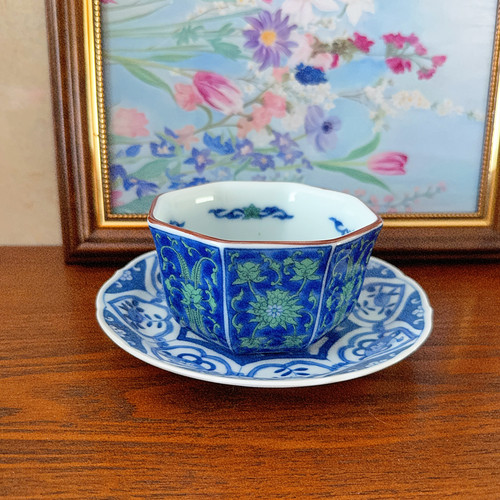 追风窑 绿交趾釉 青澜手 八角钵 咖啡拉花杯 茶点钵