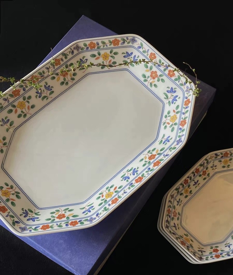 平安橘吉 高端花卉万叶系列切角 长方盘 鱼盘 壶承点心盘 少女心,餐饮具,碗,淘宝优惠券,粉丝福利购,淘宝优惠卷