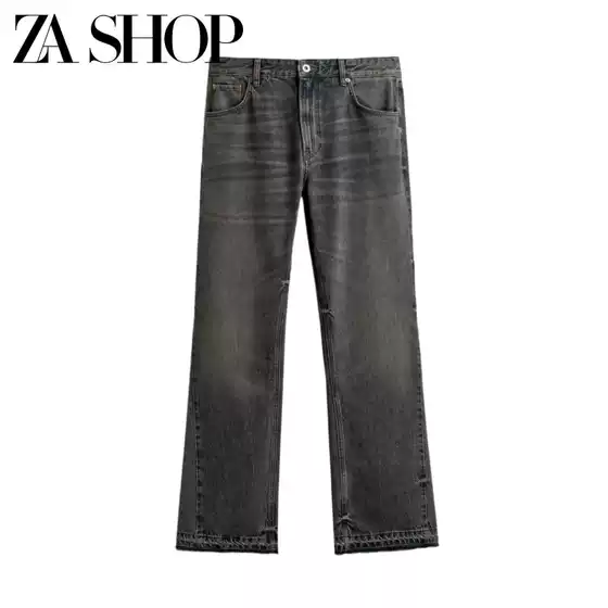 2026 Summer Men's Mid-Waist Tight-Fitting Washed Ripped Flared Jeans 0840444 0840353 0840333