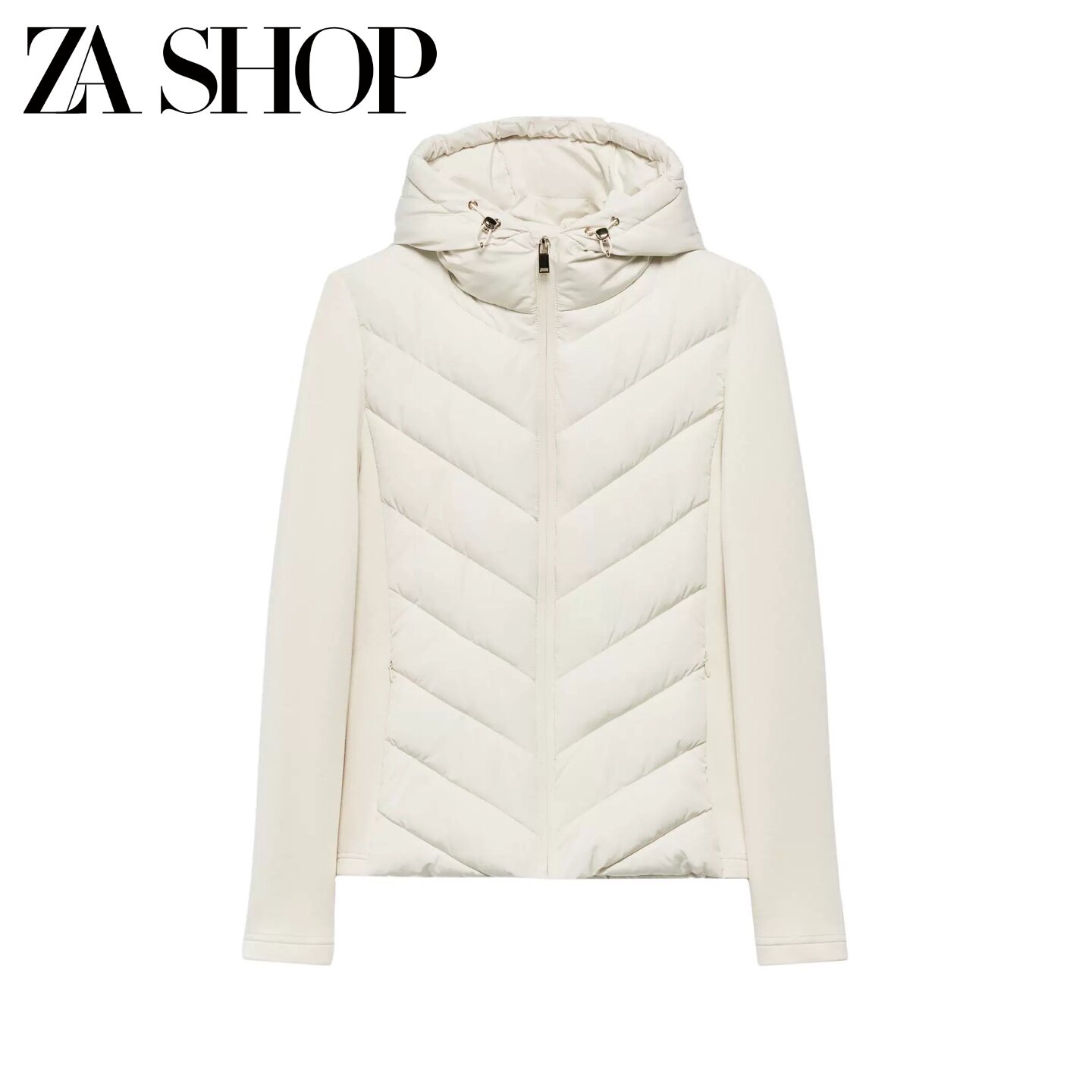 26 Autumn New Arrivals Women's Fashion Simple Long Sleeve Patchwork Stand Collar Hooded Cotton Jacket 8073235